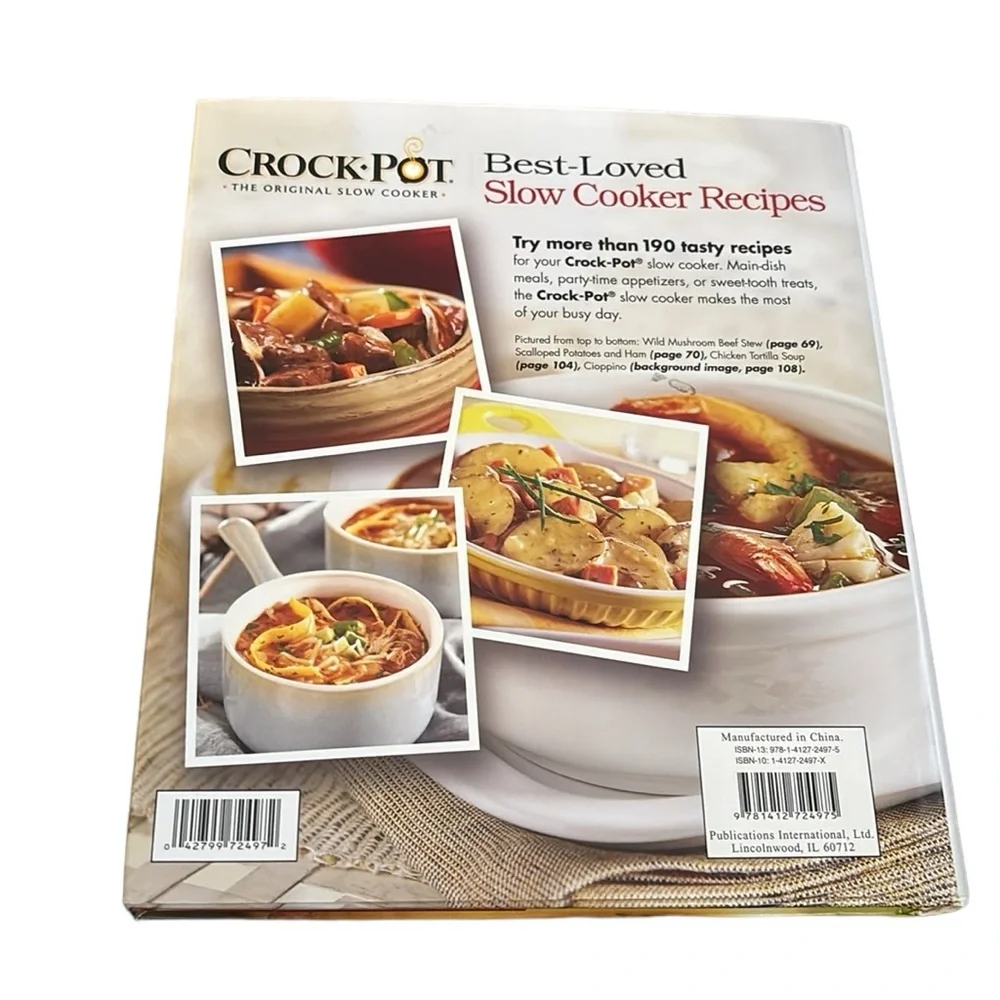 Crockpot Best-Loved Slow Cooker Recipes Hardcover Book